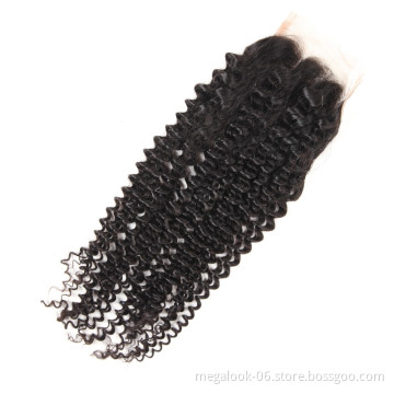 Kinky Curl Wave Human Hair With Closure Sample Order Accept Raw Virgin One Donor Cuticle Aligned Hair Closure